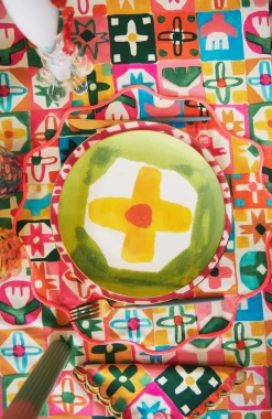 Yelow Iris Plate Set Of Two